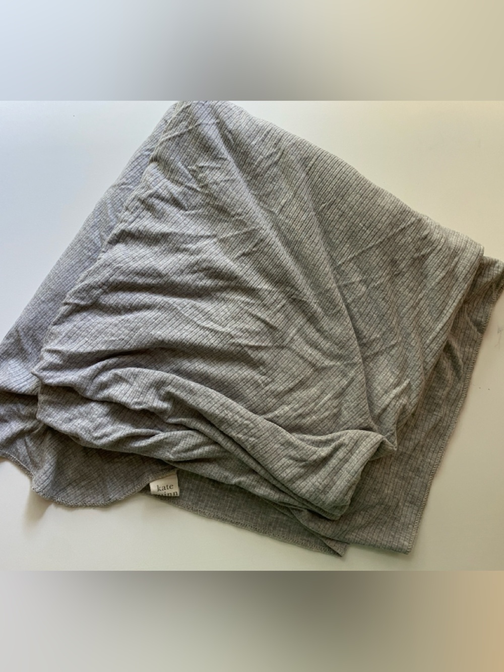 kate quinn Light Gray Ribbed Kids Leggings